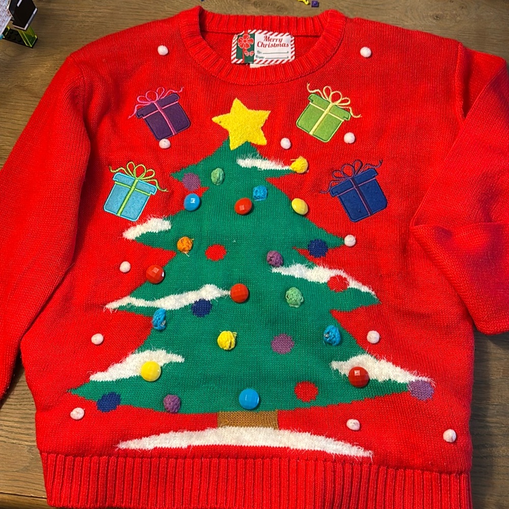 Vintage LED ugly Christmas sweater red size M